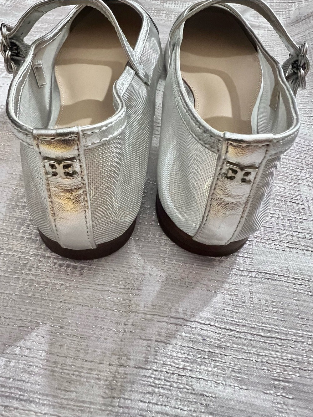 NWOB $130 Sam Edelman - Miranda Mary Jane Flat Silver - Picture 6 of 8